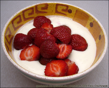 Erdbeeren mit Quark