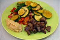 Sautiertes Rindfleisch mit Gemuese Guacamole