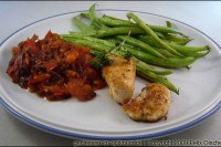 Haehnchen mit zwiebelsosse
