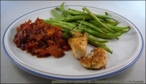 Haehnchen mit zwiebelsosse