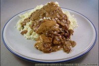 Haehnchengulasch mit Blumenkohlreis