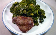 Hirschsteak mit Gruenkohl