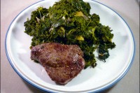 Hirschsteak mit Gruenkohl